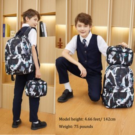 JIANYA Kids Backpack Boys Backpacks for School with Lunch Box Camo Elementary Back Pack Bookbags for boys