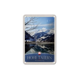 mrdeco Metal Sign 12 x 18 cm Hohe Tauern Winter Holiday Snow Winter Sign