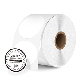 ORGBRO White Thermal Paper Label, Z1 Label Printer Labels, 50 * 50mm，1 Rolls