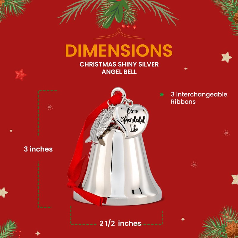 It's a Wonderful Life Inspired Christmas Angel Bell Ornament with