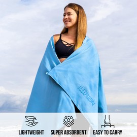 illusion Extra Large Microfibre Towel (80x180 cm) – Compact, Lightweight & Fast Drying Towel. Perfect Gym, Travel, and Swimming Towels for Adults. Ideal for Post-Workout Showers and After Swimming