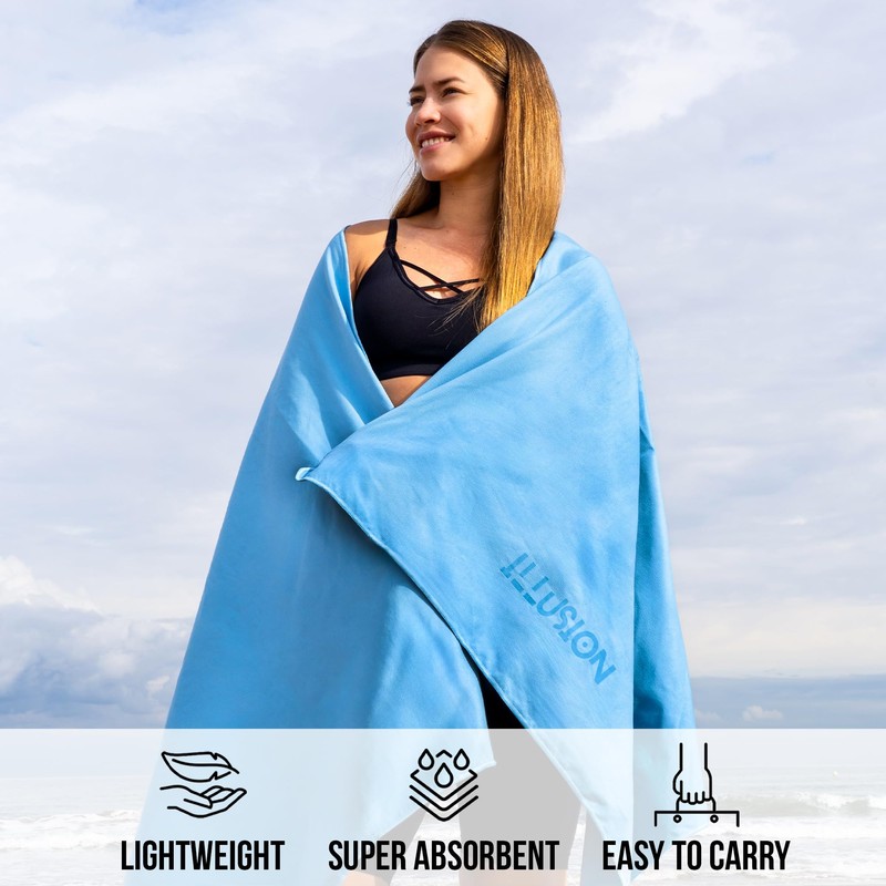 illusion Extra Large Microfibre Towel (80x180 cm) – Compact, Lightweight
