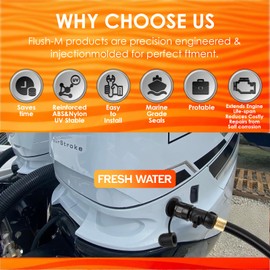 SWIFTFLUSHER Outboard Quick Connect Flush Kit for MERCURY outboard engines， Flush Port Quick Connect for Mercury motors，Outboard Flush Kit，Outboard Engine Motor Flushers,Outboard Engine Flush Adapter