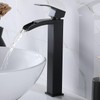 VCCUCINE Vessel Sink Faucet Black, Single Handle Single Hole Waterfall