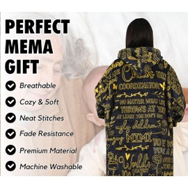 Mimi Gifts Wearable Fleece Blanket Hoodie, Super Soft Warm Cozy with Giant Pocket, Gift for Mimi on Birthday, Christmas from Granddaughter, Grandson - One Size Fits Most - Full Sunflower