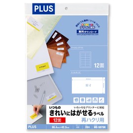 Plus Label Old Clean Check Tearaway Label hakuri For A4 2 X 6 Pan, with 12 Surface