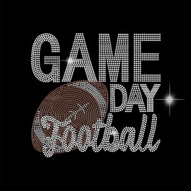 beinkmake Hotfix Crystal Rhinestones Game Day Football Iron on Heat Transfer Bling Rugby Self-Adhesive Stickers for Clothes Bags Hats Pants Decoration DIY Decals