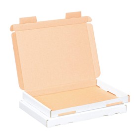 smiley pack 10 Large Letter Boxes 230 x 160 x 20 mm White (Pack of 10) DIN A5 B5 Large Letter Shipping Box for DHL DPD GLS Hermes Goods Shipment Book Shipment with Snap Closure