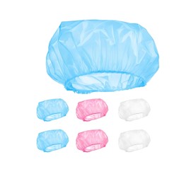 PARENCE. - Set of 6 Shower Caps - 3 Colours, Universal, Reusable, Waterproof, Comfort - 6 Pieces