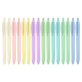 Colourcolor Pastel Retractable Ballpoint Pens,Medium Point 1.0mm Black Ink,Quick Drying,Smearing and Smudging Proof,Smooth Ink Pens (16)