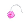 3.50 mm Round 4-Prong Real Pink Sapphire 14k Gold Solitaire