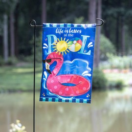 Life is Better at the Pool Summer Garden Flag, Hello Summer Garden Flags 12x18 Double Sided for Outside, Outdoor Summer Decorations for Home