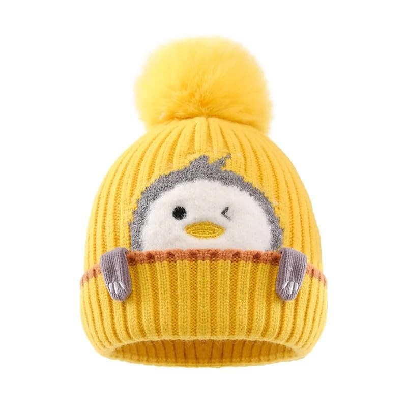 Kids Beanie Hat & Scarf Set with Penguin Design, Warm
