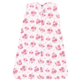 Hudson Baby Unisex Baby Cotton Sleeveless Wearable Sleeping Bag, Sack, Blanket, Blush Rose, 6-12 Months