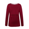 Smallshow Women's 3 Pcs Maternity Nursing Top Wine-Green-Black Large