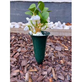 Flower Vase for Cemetery Grave Vase Tulip 21 cm High Plug-In Vase with Ground Spike Grave Decoration Weatherproof