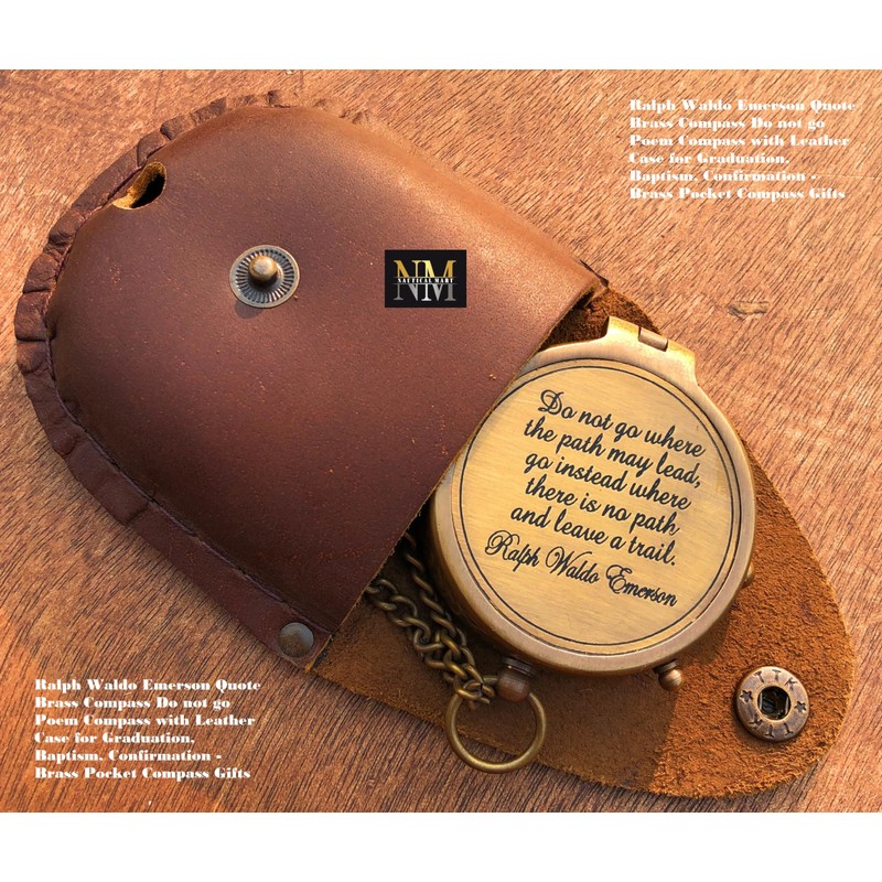 Ralph Waldo Emerson Quote Brass Compass Do not go Poem