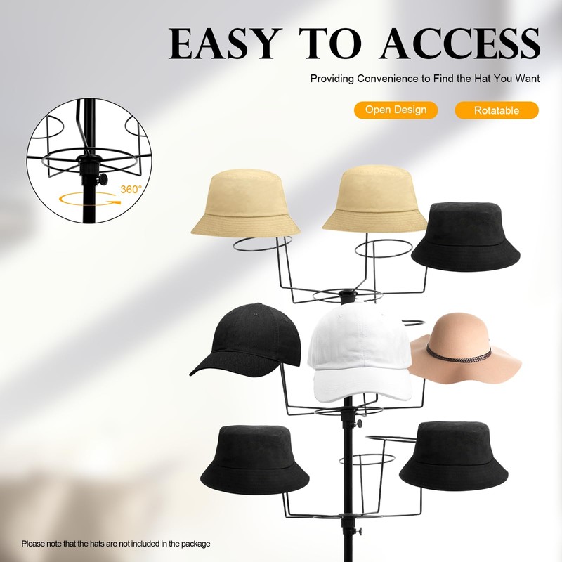 Cbhfmljd Floor Stand 7 Tier 35 Hats Rotating Hat Display