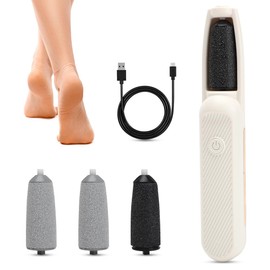 Hornhautentferner Elektrisch, Wiederaufladbare Hornhaut Entfernen Pediküre Set Fußpflege Elektrisch mit 4 Austauschbaren Fußfeilen, 3 Geschwindigkeiten Fußpflegegerät für Tote, Harten, Rissige Haut