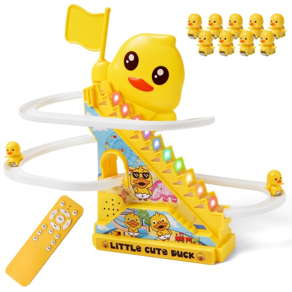 YIYZAOF Refueling Duck Climbing Stair Slide Tracks Toy Set with