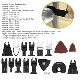 Juego de 56 hojas de sierra oscilante multifunción, hojas de sierra de acero con alto contenido de carbono, piezas de carpintería, diente de sierra ondulado, negro
