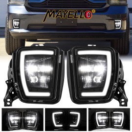 mayello For Dodge Ram 1500 2013-2018 Ram 1500 Classic 19-24 LED Fog Lights Bumper Lamps