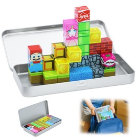 Mini Magnetic Cubes STEM Set for Kids Ages 3-5, 35PCS Educational Travel Building Toys with Magnetic Tin Box, Birthday Gift for Boys & Girls 4-8, Preschool Brain Development Activities