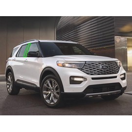 Rvinyl Pillar Post Pre Cut Window Trim Kits in Gloss Black Compatible with Ford Explorer 2020-2024 - Adhesive Backs