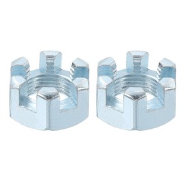 sourcing map 5/8-18 UNF Hexagon Slotted Nut, Grade 6.8 Zinc-Plated Carbon Steel Hex Nuts Good for Machinery Repairing, Silver, 2Pcs