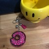Popfizzy Bling Pink Donut Keychain for Women and Girls, Rhinestone