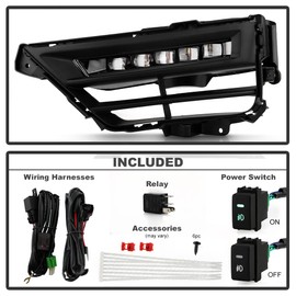ACANII - For 2020-2022 Honda CRV Hybrid Bumper LED Fog Lights Driving Lamps w/Switch Replacement Pair Set Left+Right