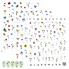 Kifmurase 3 Sheets Flower Nail Stickers, 5D Embossed Floral Wildflower