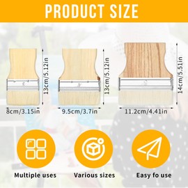 Thinp 3 pcs Flat Paddle Paint Brush Set,Wide Paint Brush Large Paint Brush 3/4/5 Inch Paint Brush with Poplar Handle Art Paint Brush Wool Paint Brushes Flat Paint Brush for Oil and Acrylic Paints