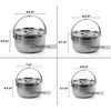 Camping Cookware Set - Compact Stainless Steel Campfire Cooking Pots