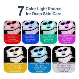 Máscara Belleza Terapia Facial Luz Led De 7 Colores Carga                                                                                             