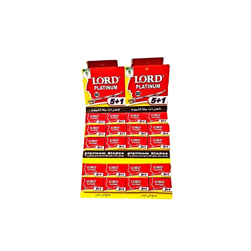 LORD Platinum Double Edge Razor Blades, 5+1 Pack, Display Card
