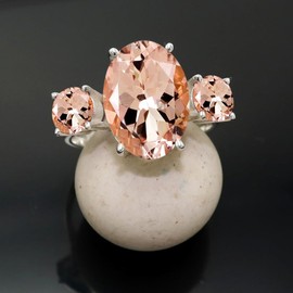 Morganit im Labor gezüchtet Edelstein Band Ring 925 Sterling Silber Ring Männer & Frauen Band Ring Alle Größen Ring Handgefertigt Schmuck TSR1119BC_26 (72 (22.9))