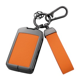 Qunzes Key Fob Cover with Heavy-duty Keychain for Volvo XC90 XC60 XC40 S60 S90 V60 V90 Polestar 1 2 (Orange)