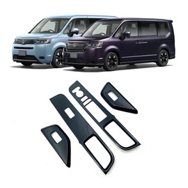 YOFAMO New Honda Step Wagon Spada, Compatible with RP6/RP7/RP8 2022~ Door Switch Panel Cover, Window Switch Panel Garnish, Carbon Style, Interior Parts, Custom Accessories (Piano Black)