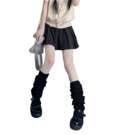 NUFIWI Harajuku Japanese Lolita Leg Warmers Gothic Knit Long Socks Leggings Gaiters Knee Goth Winter Cuff Ankle Heap Sock