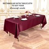 Lumaycens 10 Packs Satin Tablecloth 57 x 108 Inch Burgundy
