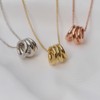 Gold&Deer 14KGP Triple Bold Wave Necklace Ash Gold / 골드앤디어