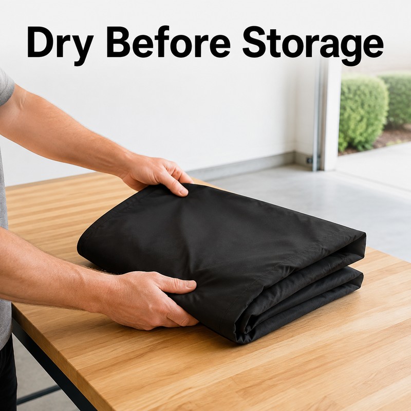 Black Lawnmower Cover for Outdoor Storage - Waterproof Anti-UV Rainproof