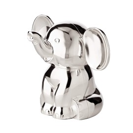 EDZARD Spardose Elefant (H 11 cm) edel versilbert - Kinder Spardose, Kinder Sparschwein, Sparkasse, Sparbüchse für junge Jungen & Mädchen - Taufgeschenk, Geldgeschenk für Kinder (kein Kinderspielzeug)