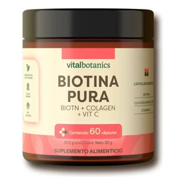Biotina Pura  Colageno Hidrolizado Con 60 Capsulas Sabor Sin sabor