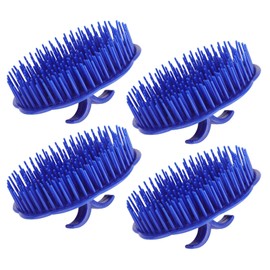 Segbeauty 4pcs Scalp Massager Shampoo Brush, Shampoo Massage Brush Floriated Shower Comb, Scalp Massager for Hair Growth Beard Brush Pet Grooming Brushes - Blue