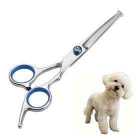 Dog Grooming Scissors with Safety Round Tip, Pet Cat Hair Cutting Trimming Grooming Shears, Stainless Steel Pets Grooming Dog Cat Hair Cutting Trimming Scissors for Pets (Silvery, 1 Pcs)