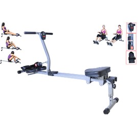 Fitness Rowing Machine X Series HD Foldable Rower for Home Use, with 12 Adjustable Resistance Hydraulic System, LCD Monitor and Comfortable Seat Cushion