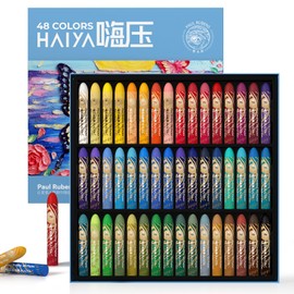 Paul Rubens Oil Pastels, 48 Colors HaiYa Artist Soft Oil Pastels Vibrant and Creamy, Art Supplies for Artists, Beginners, Students, Art Painting Drawing(New Package
