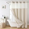 eachope Extra Long No Hooks Needed Linen Textured Shower Curtain